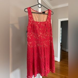 Beautiful coral lace dress - never worn! Size 10